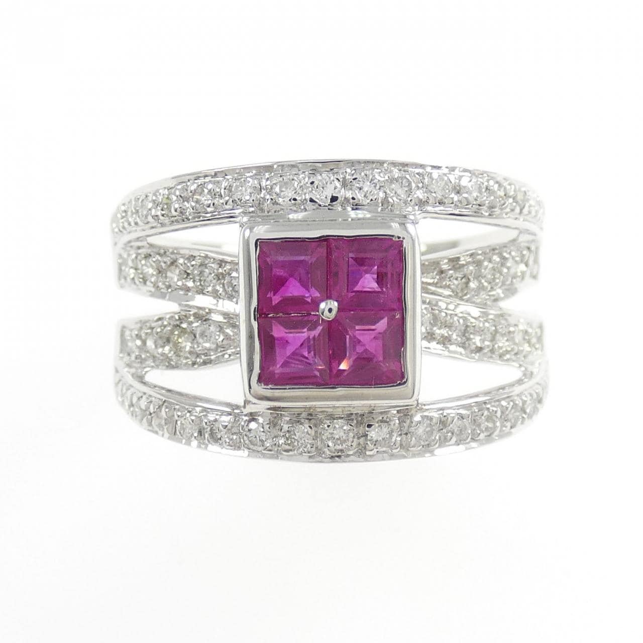 750WG ルビー リング 0.63CT