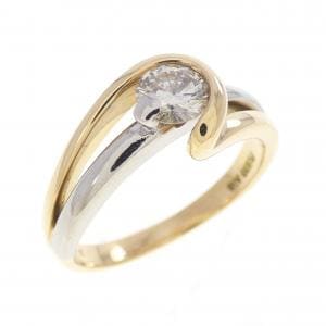K18YG/PT900 ダイヤモンド リング 0.396CT