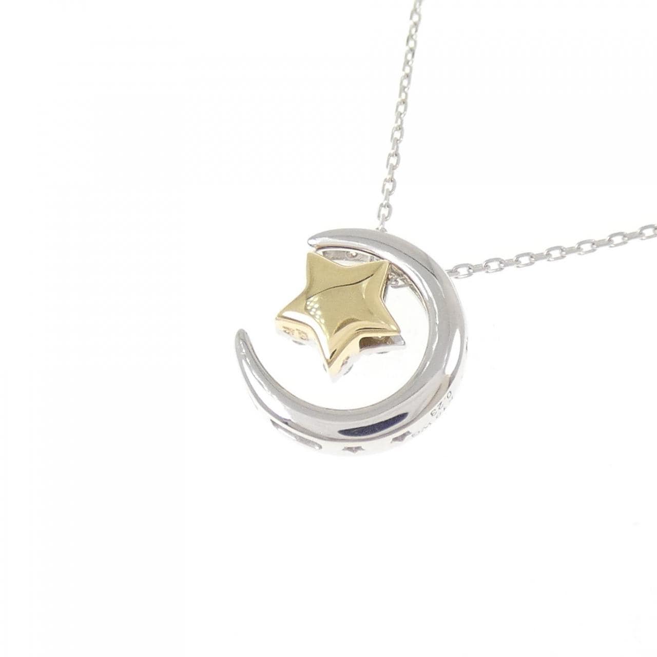 ポンテヴェキオ ムーン×スター ダイヤモンド ネックレス 0.23CT