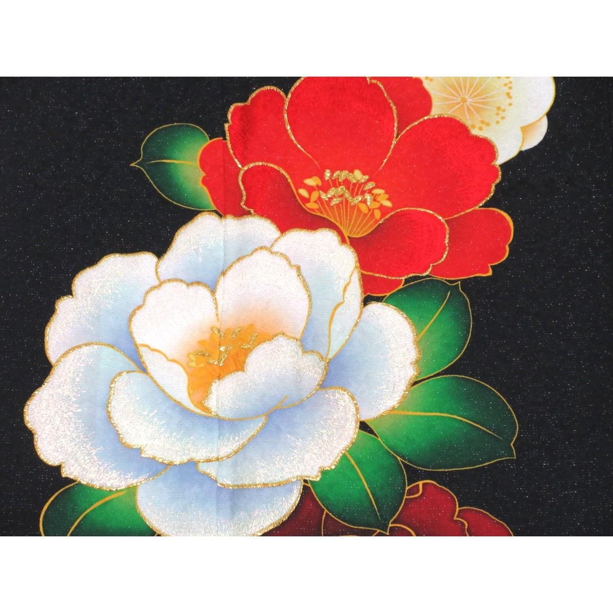 振袖　銀通し刺繍入り　友禅加工