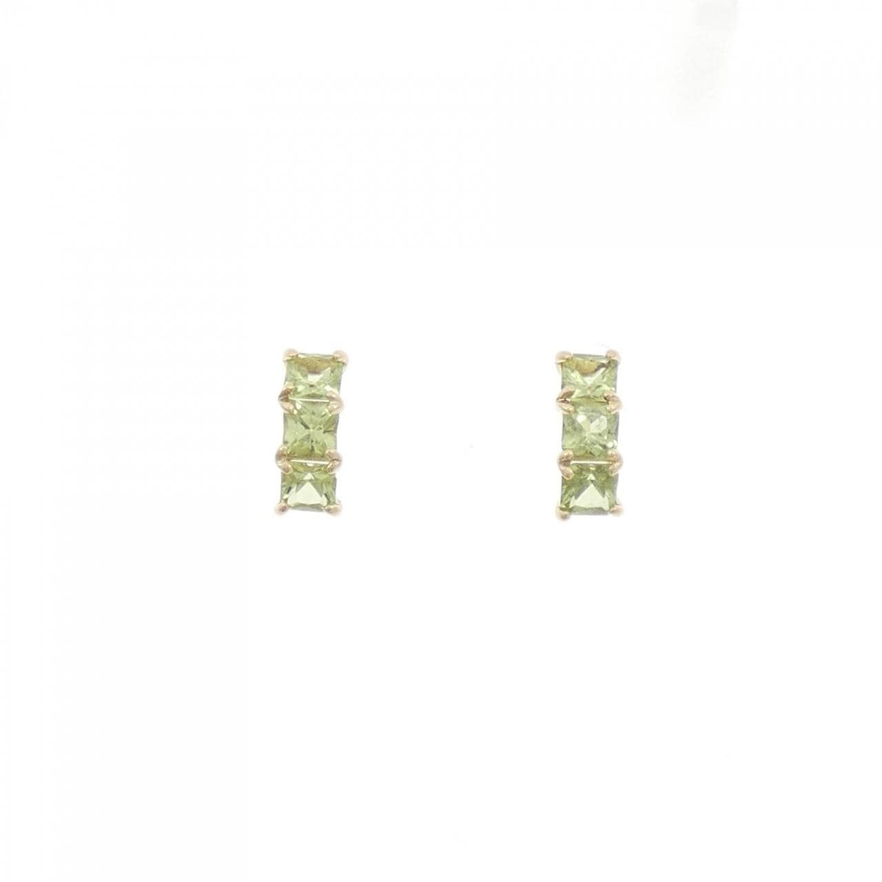 K10YG ペリドット ピアス