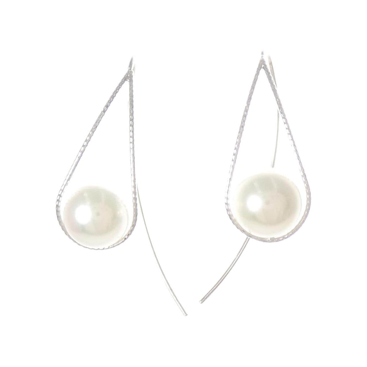 [BRAND NEW] K18WG Akoya pearl earrings 7.5mm