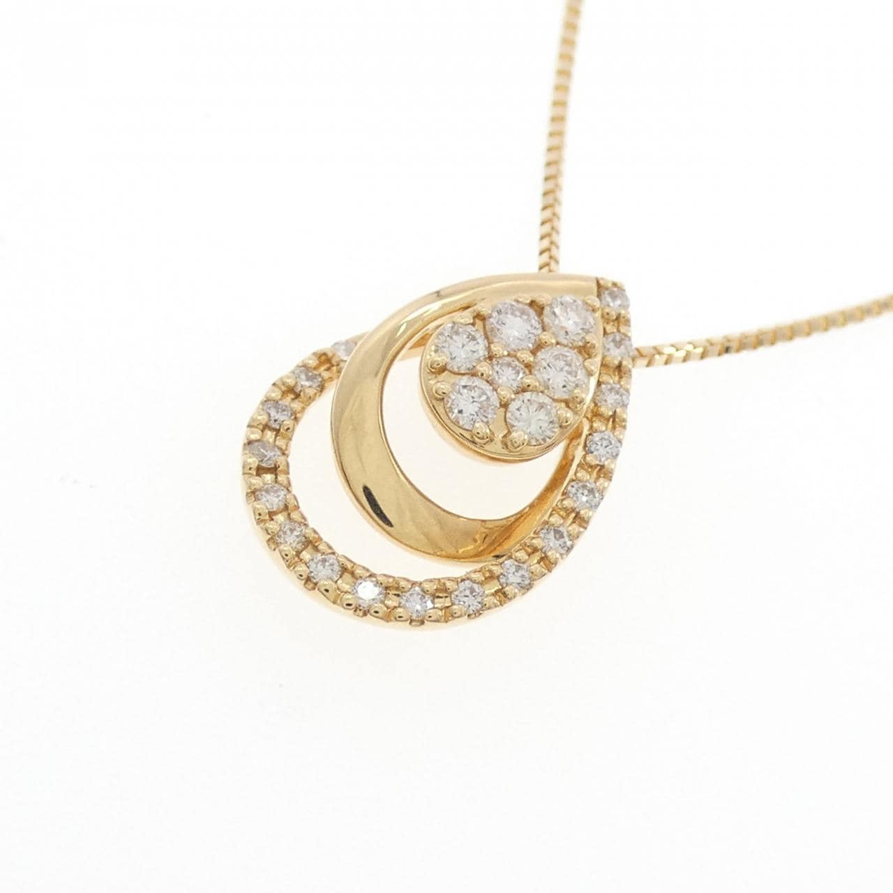 K18YG パヴェ ダイヤモンド ネックレス 0.21CT