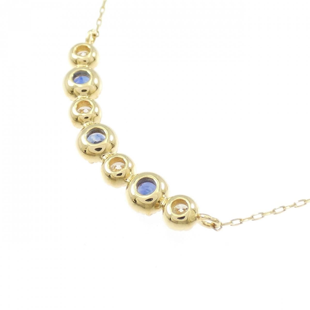【新品】K18YG サファイヤ ネックレス 0.35CT