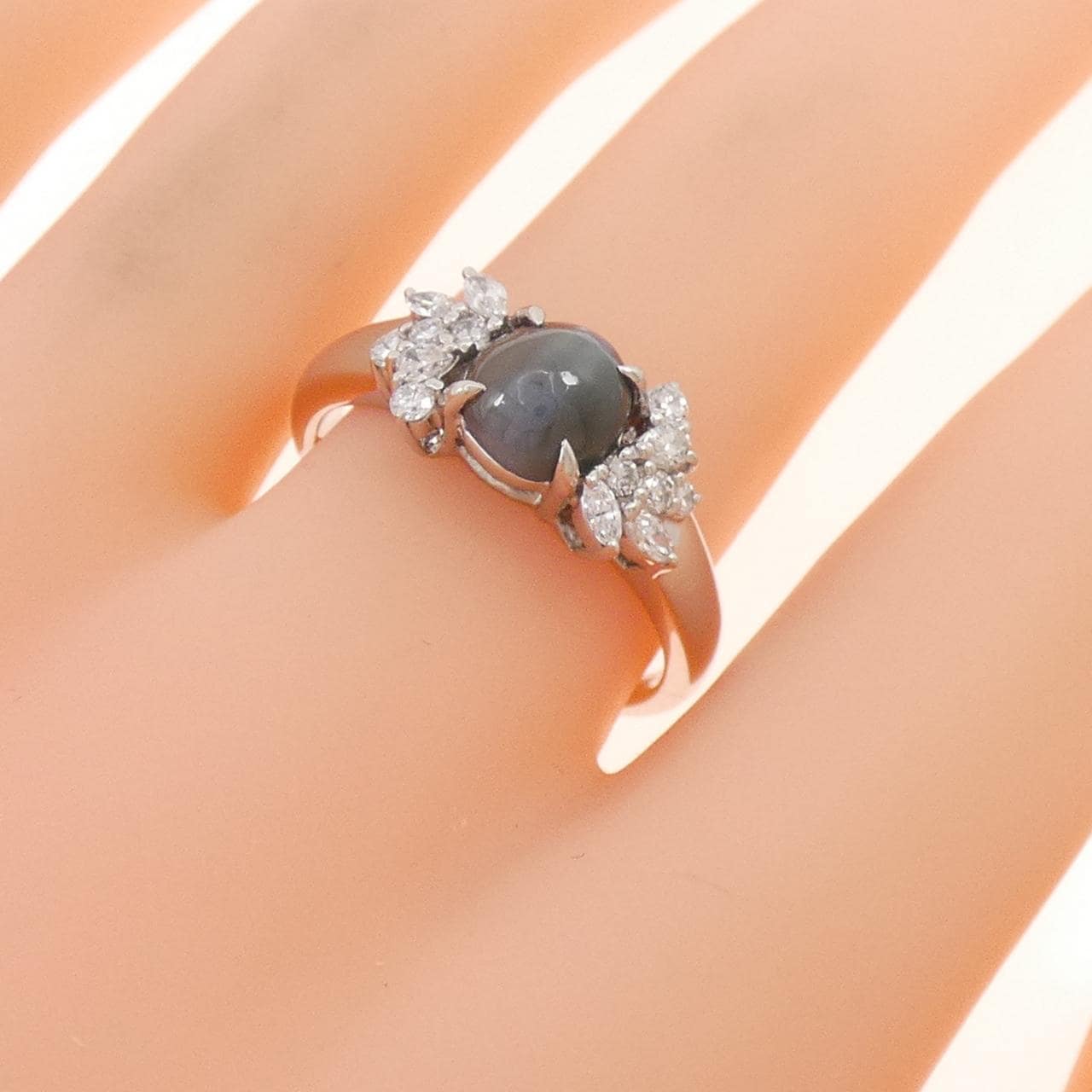PT900 アレキサンドライトキャッツアイ リング 2.041CT