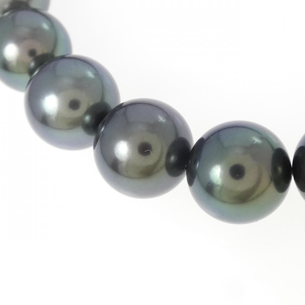 シルバークラスプ 黒蝶パール ネックレス 8-10.5mm