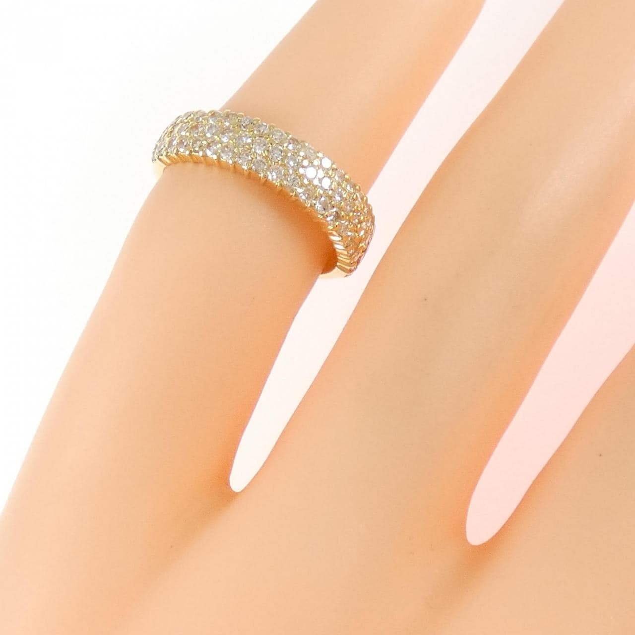 K18YG パヴェ ダイヤモンド ピンキーリング 0.50CT
