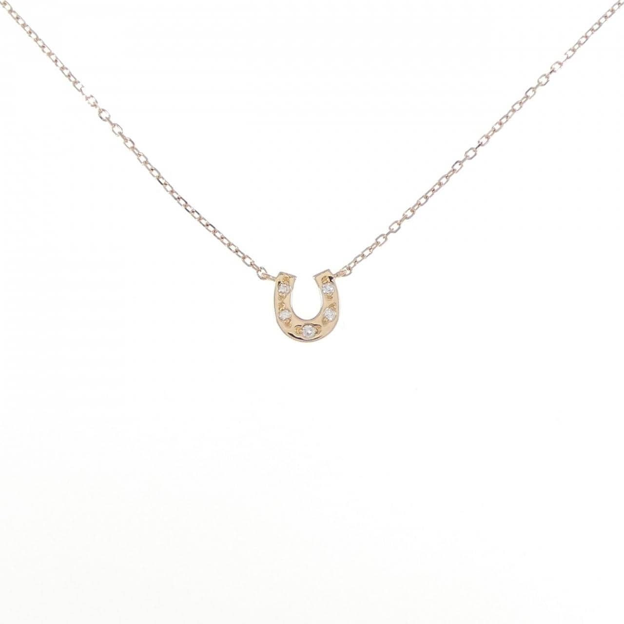 K18PG horseshoe Diamond necklace