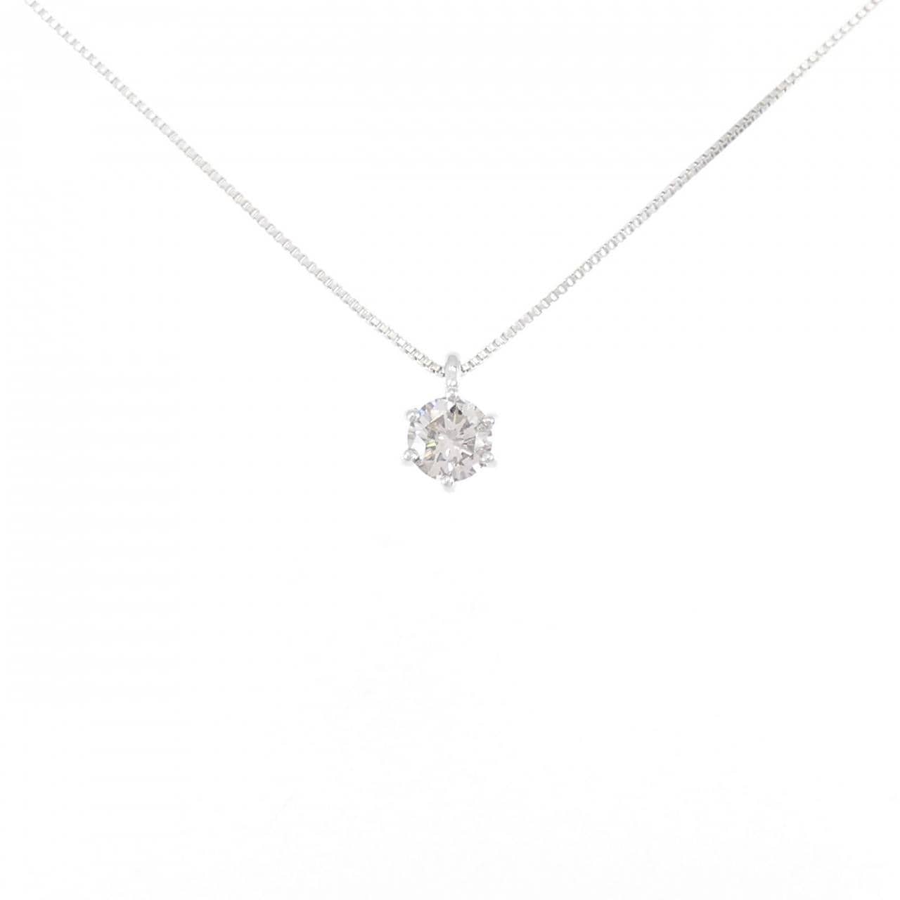 K18WG ソリティア ダイヤモンド ネックレス 0.15CT