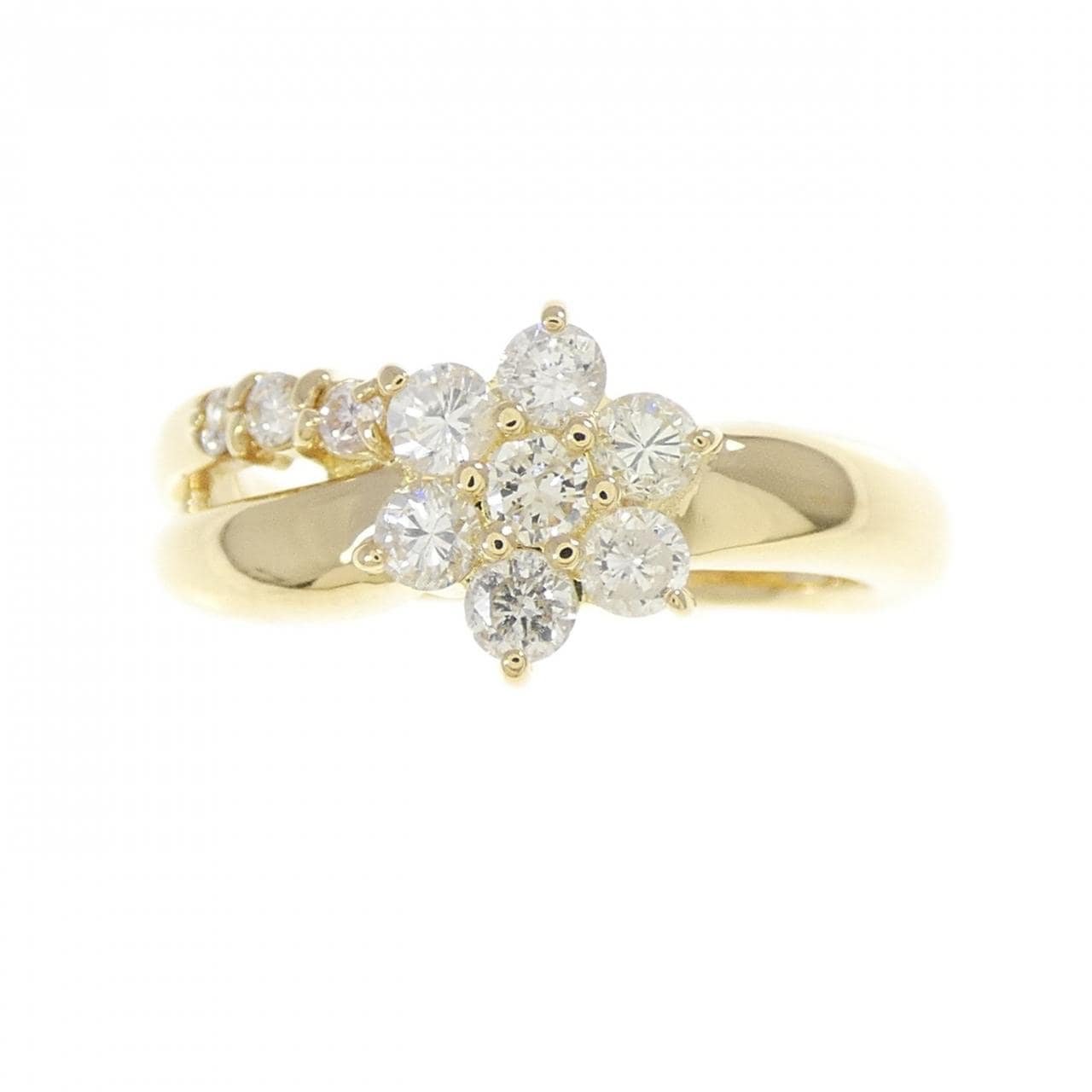 K18YG flower Diamond ring 0.43CT