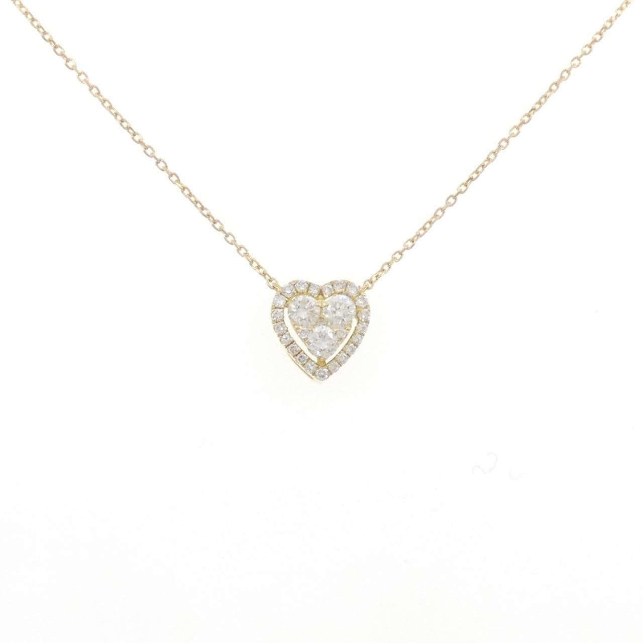 K18YG ハート ダイヤモンド ネックレス 0.40CT