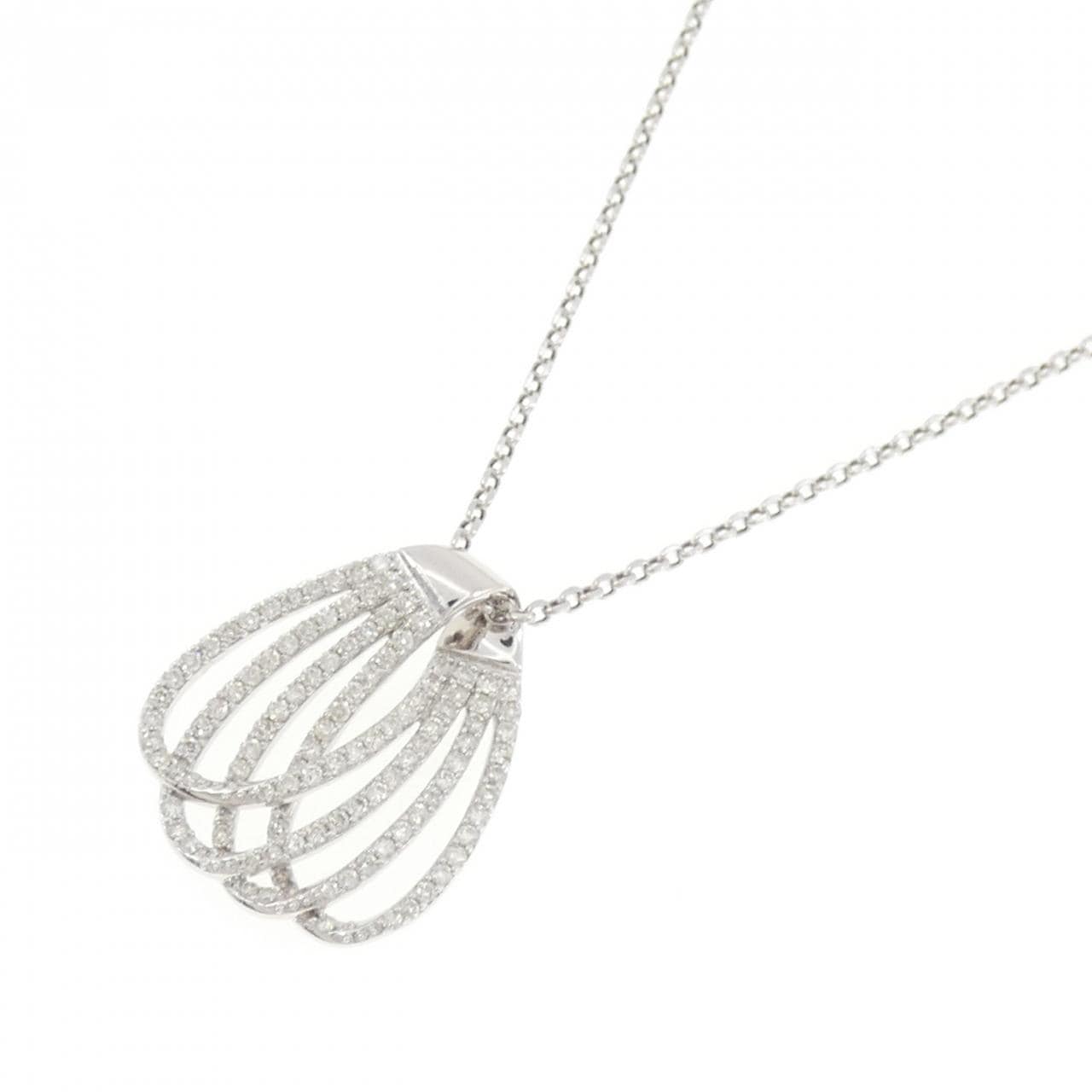 K18WG ダイヤモンド ネックレス 1.50CT