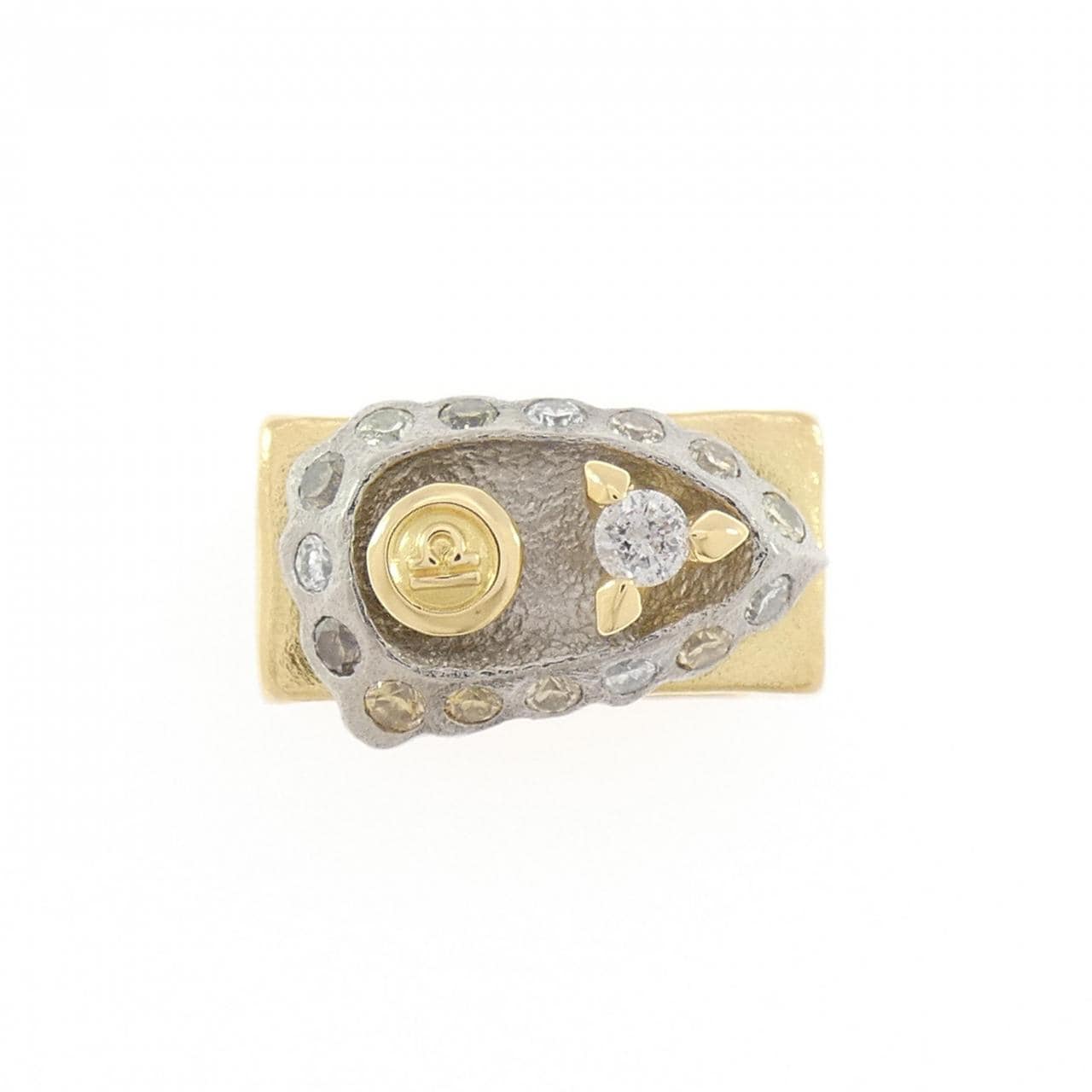 K20YG/K18WG ダイヤモンド リング 0.55CT