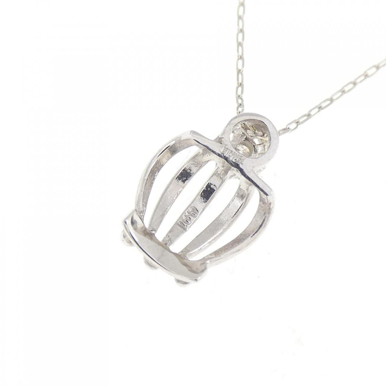 K10WG クラウン ダイヤモンド ネックレス 0.01CT
