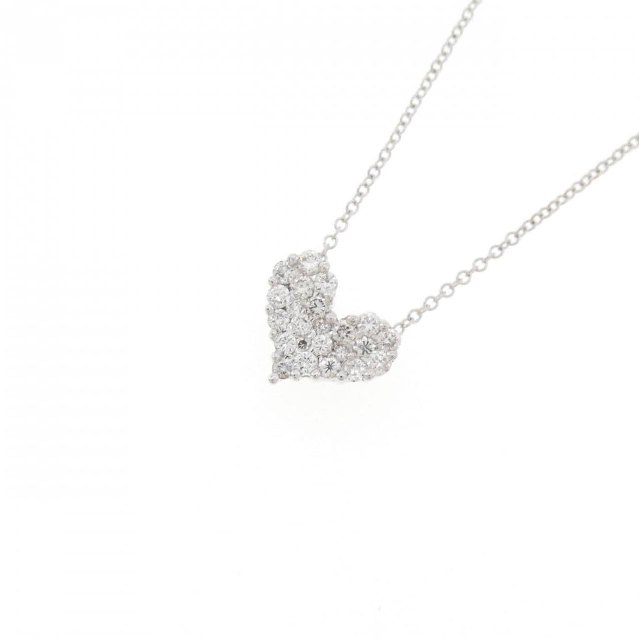 K18WG ハート ダイヤモンド ネックレス 0.25CT