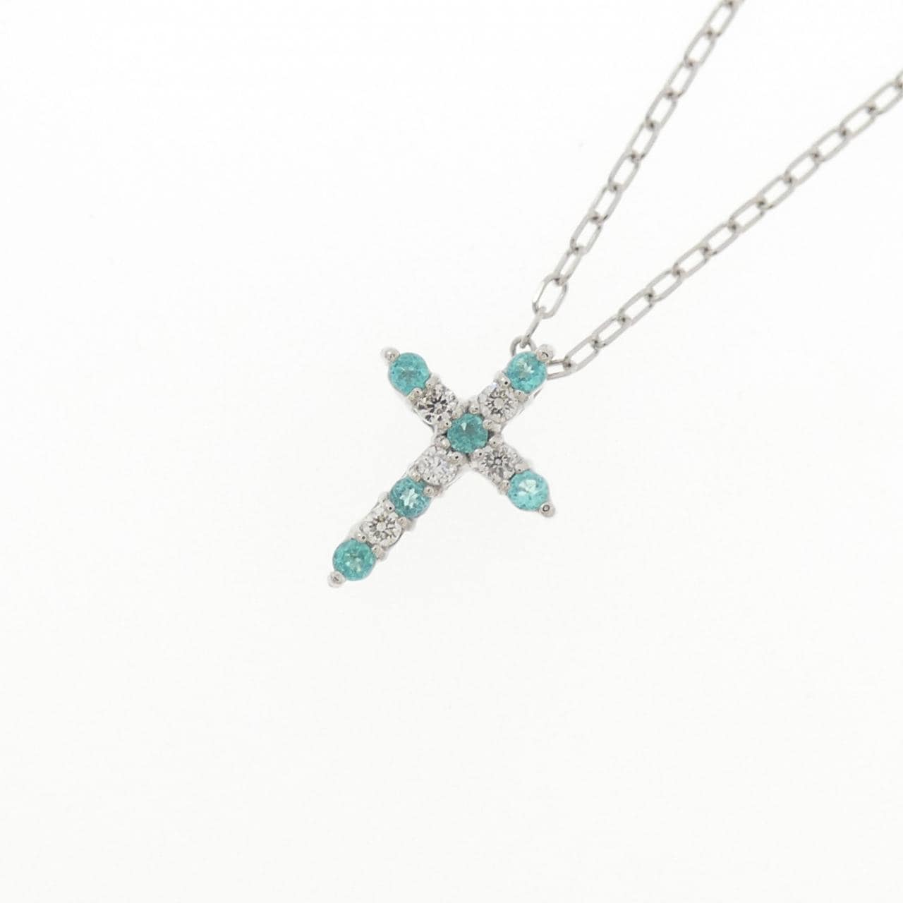 PT900/PT850 クロス トルマリン ネックレス 0.05CT