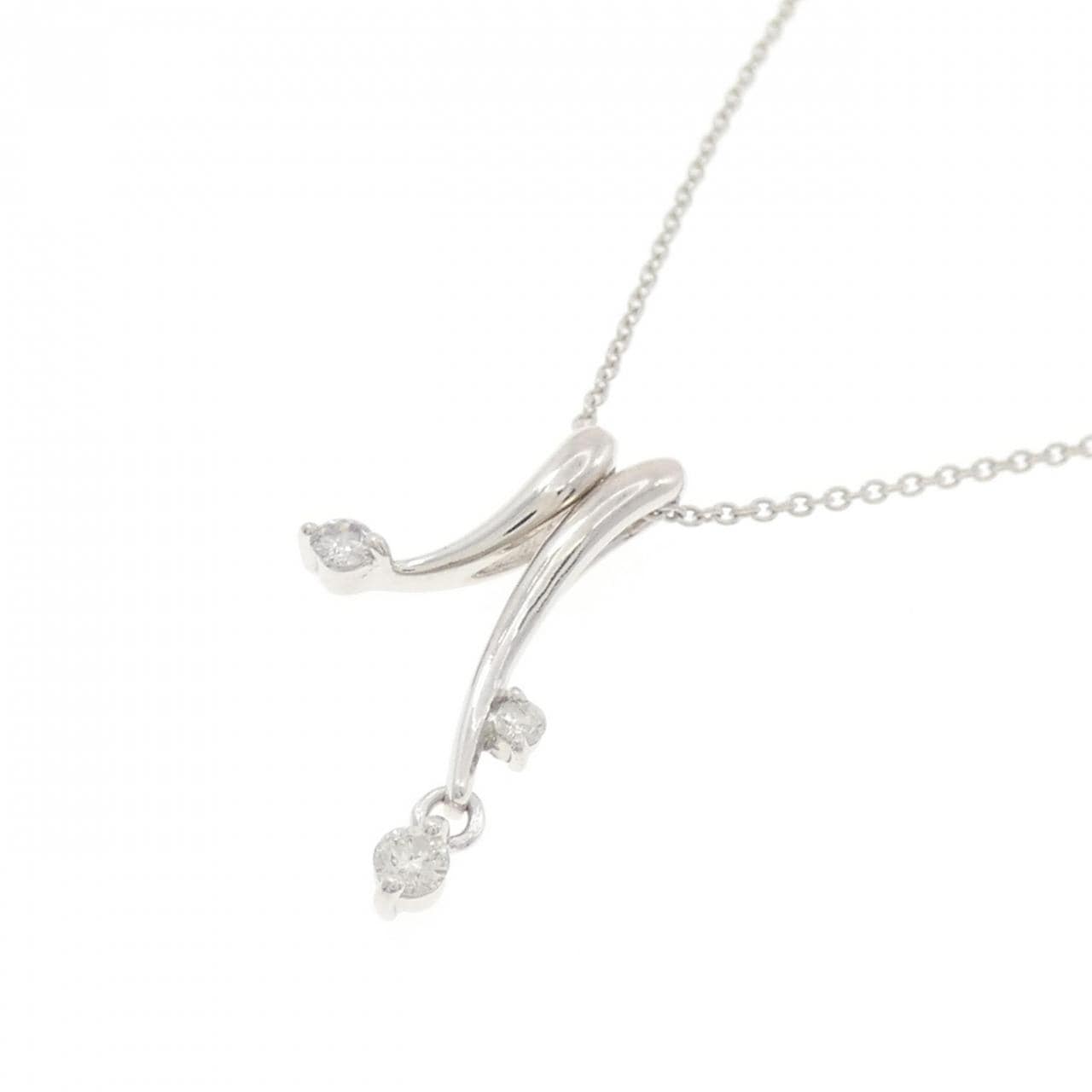 K18WG ダイヤモンド ネックレス 0.03CT