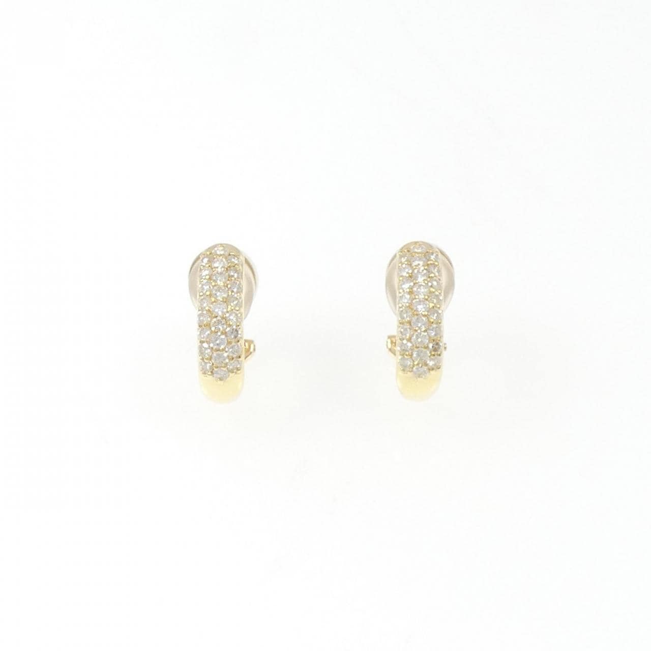 K18YG Pave Diamond Earrings 1.00CT