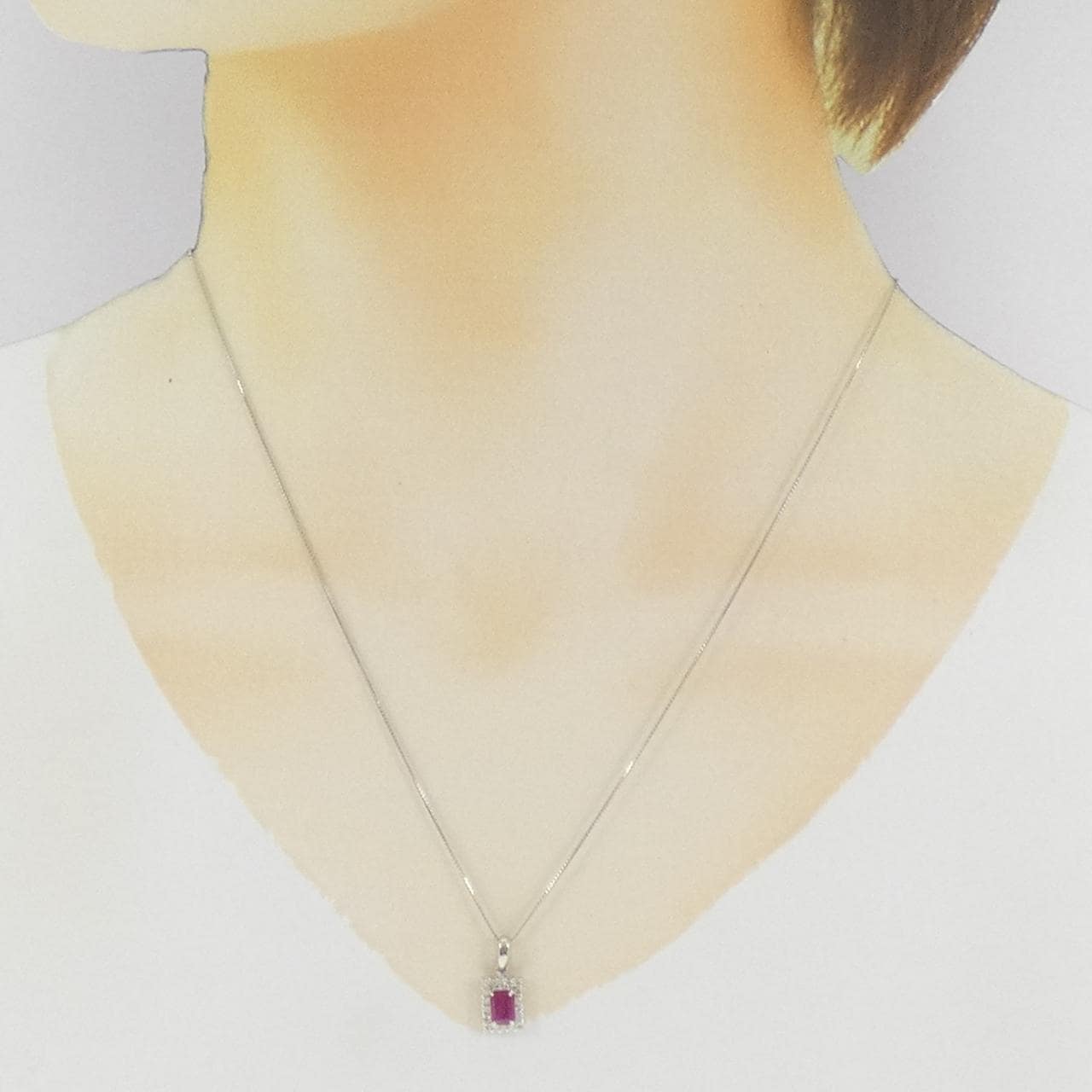 PT900/PT850 ルビー ネックレス 0.43CT