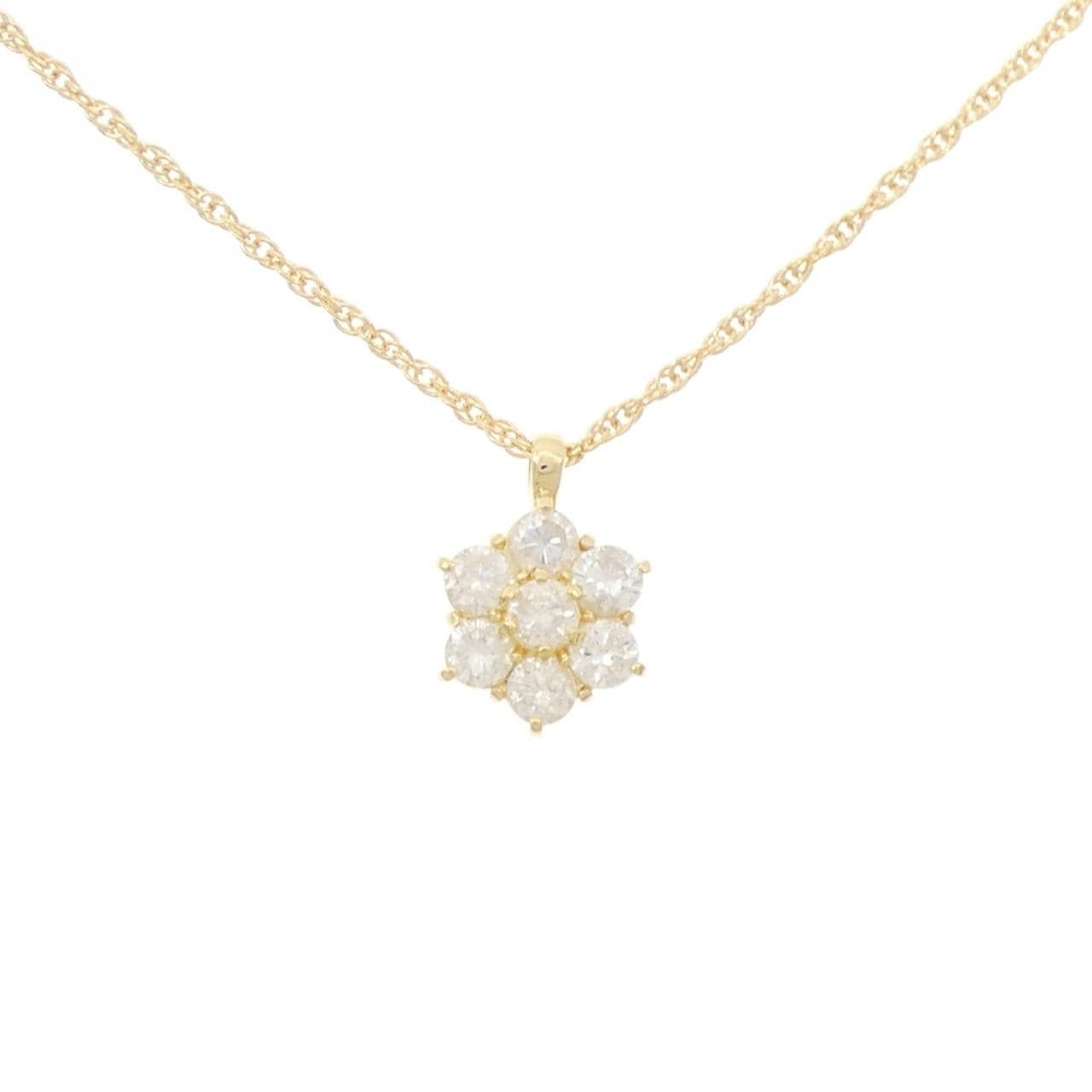 K18YG flower Diamond necklace 1.05CT