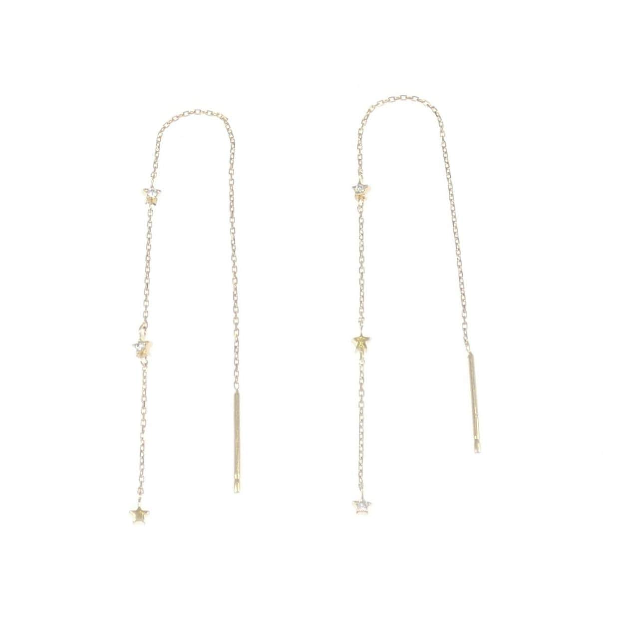 K18YG スター ダイヤモンド ピアス