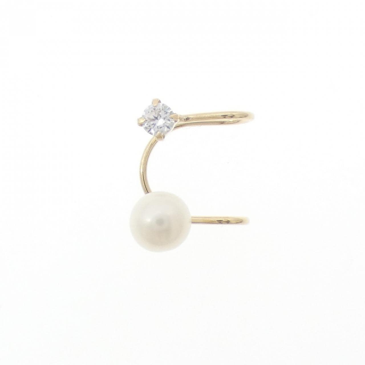 K10WG 淡水パール イヤーカフ 5.3mm 片耳