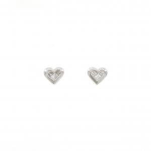 K18WG ハート ダイヤモンド ピアス