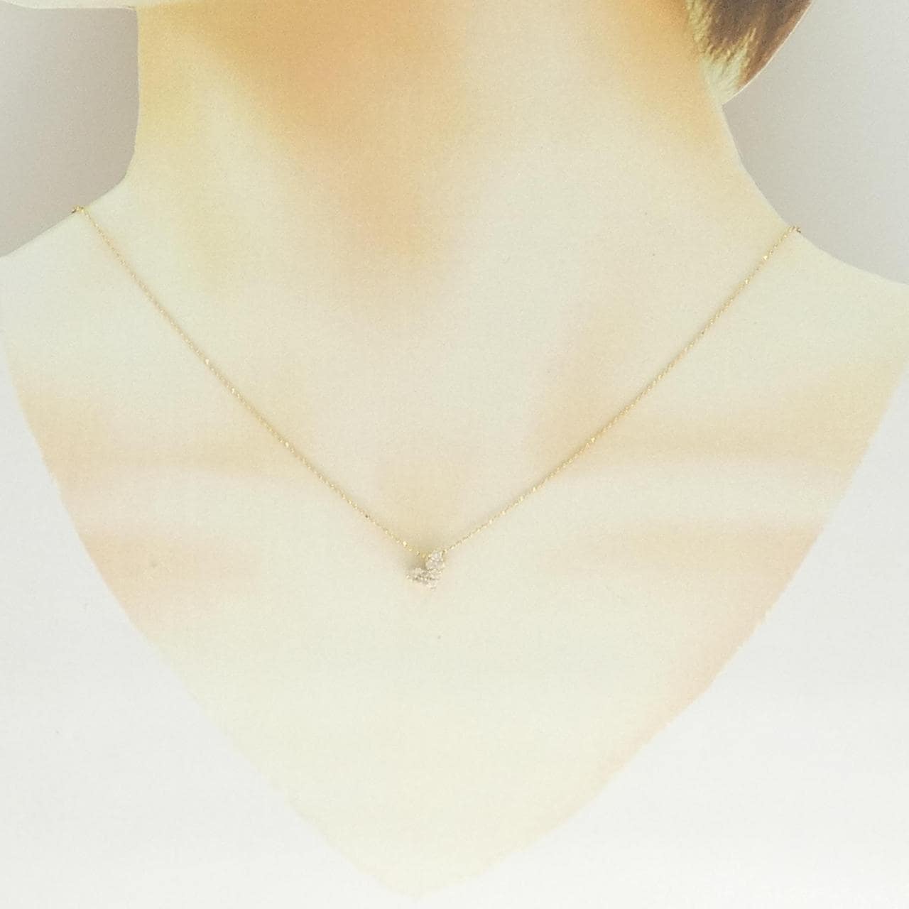 K18YG ハート ダイヤモンド ネックレス 0.14CT
