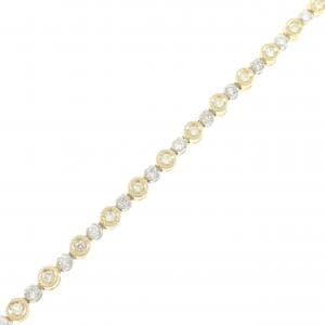 K18YG/PT850 ダイヤモンド ブレスレット 0.80CT