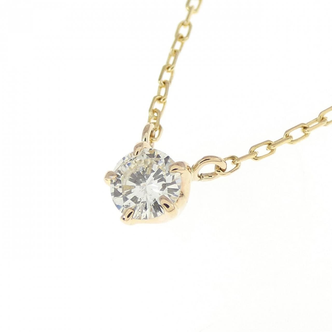 K18YG ソリティア ダイヤモンド ネックレス 0.24CT