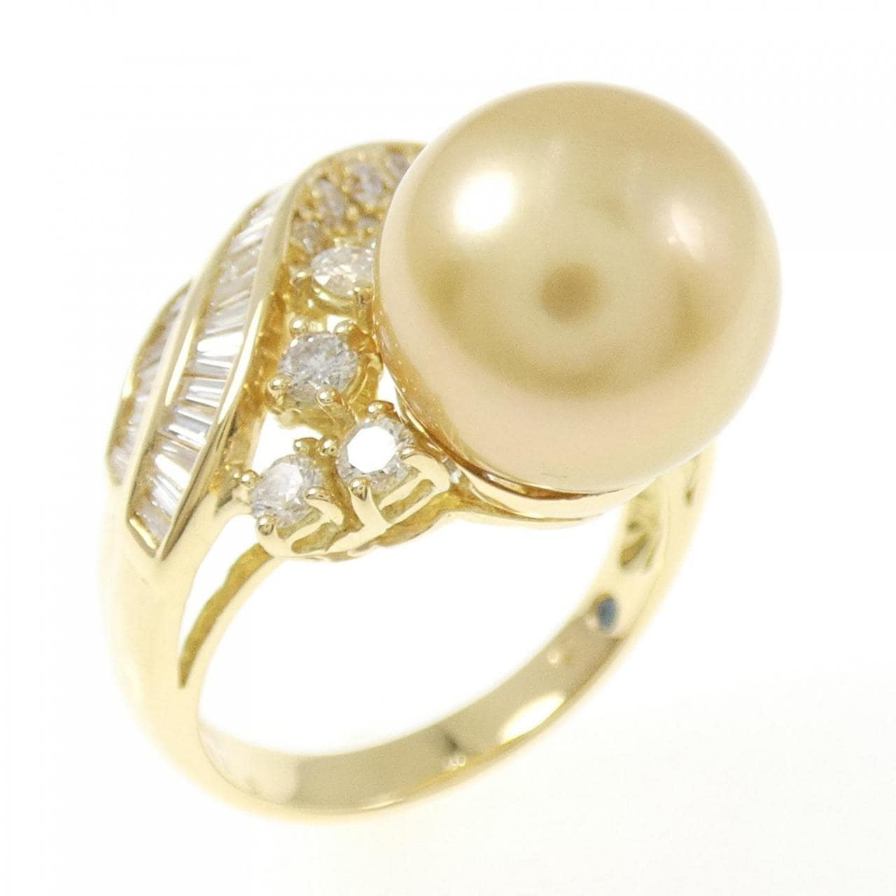 K18YG 白蝶パール リング 11mm