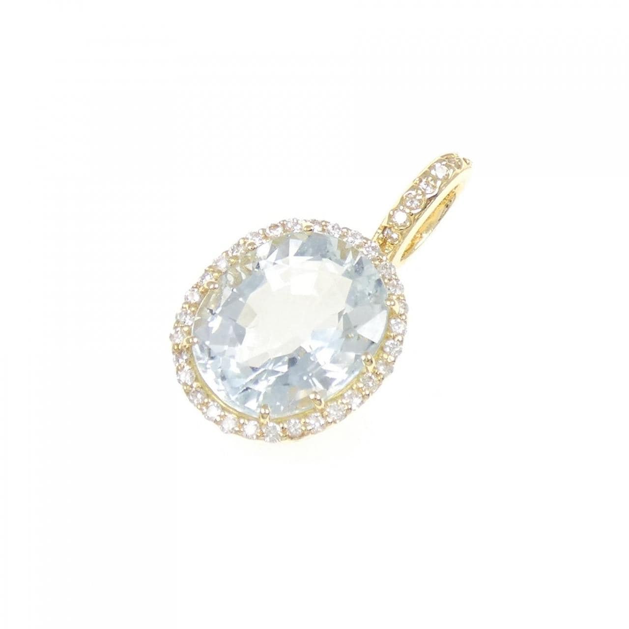 K18YG アクアマリン ペンダント 5.03CT