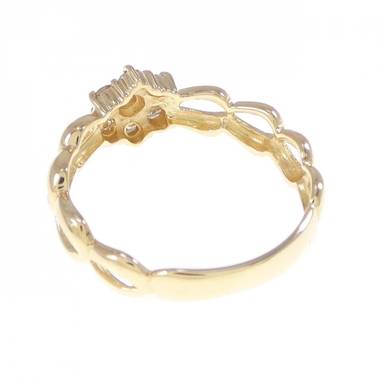 K18YG フラワー ダイヤモンド リング 0.30CT
