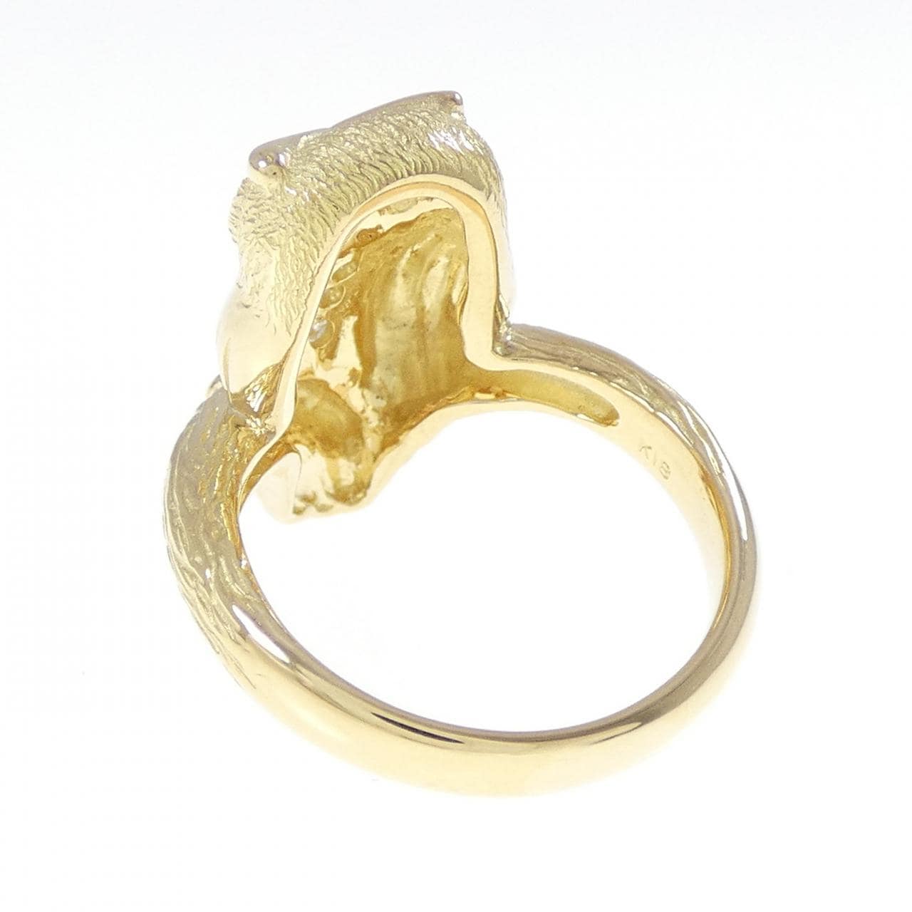 K18YG フクロウ ダイヤモンド リング 0.19CT