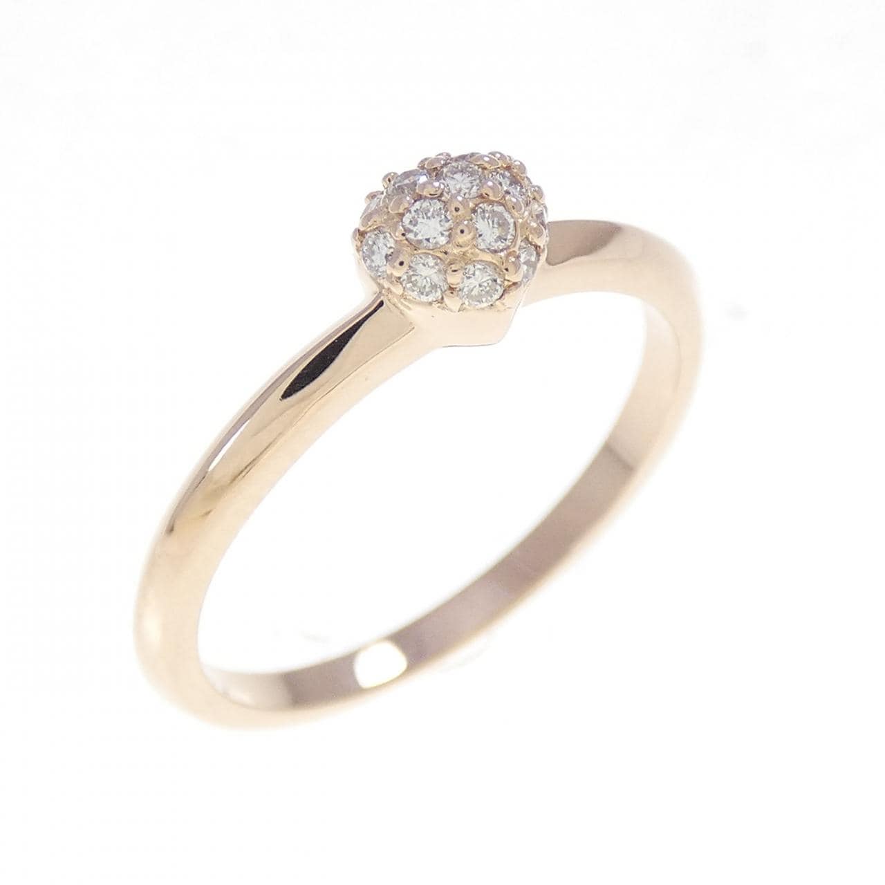 K18PG ハート ダイヤモンド リング 0.11CT