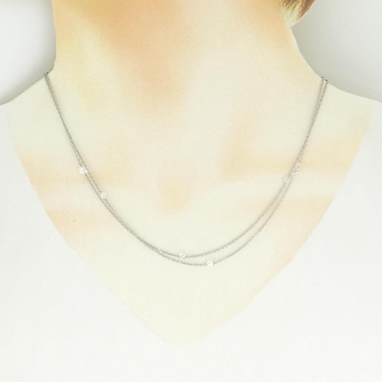 K18WG ダイヤモンド ネックレス 2.00CT