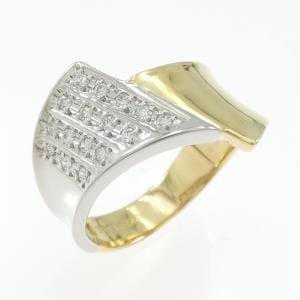 K18YG/PT900 ダイヤモンド リング 0.16CT