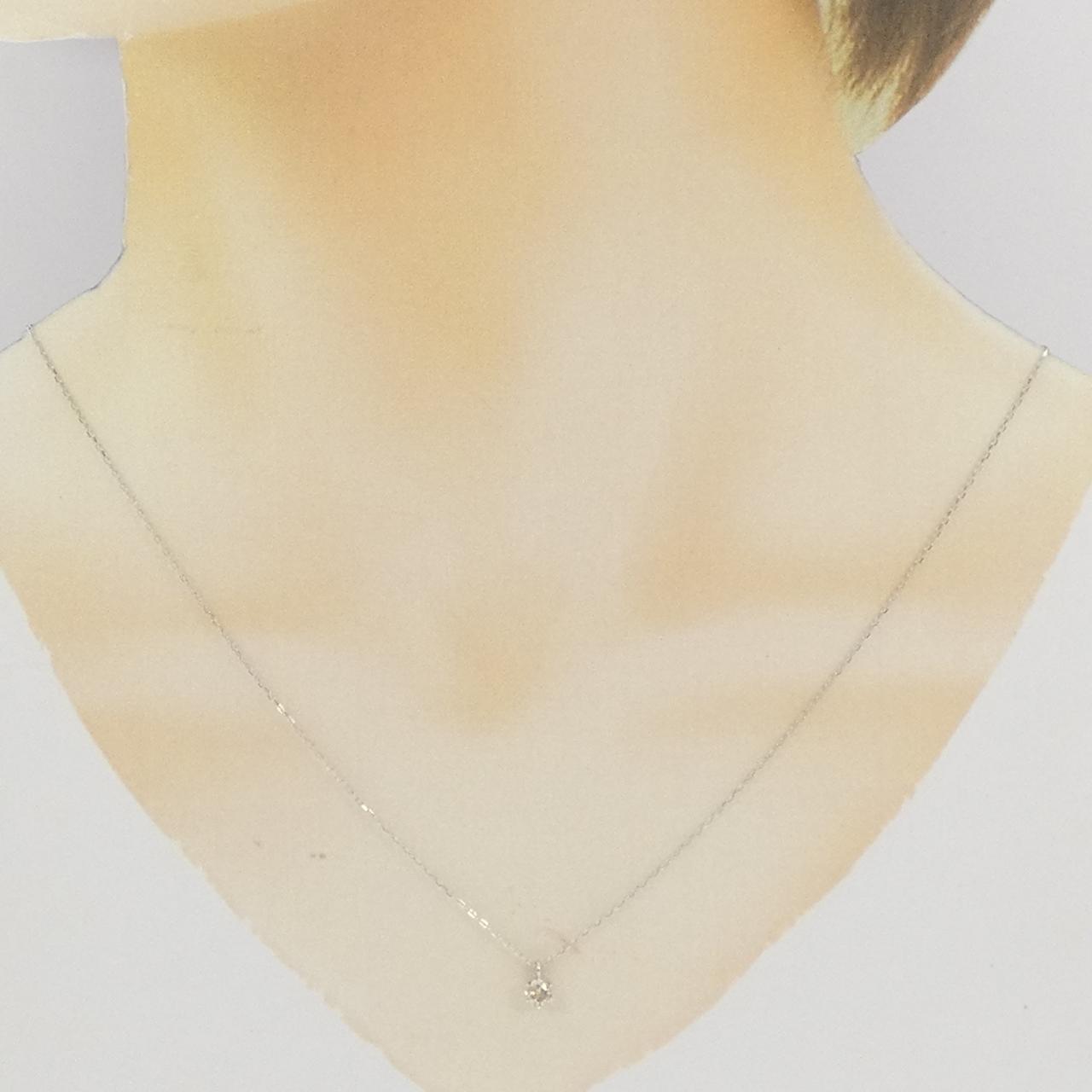 K18WG ソリティア ダイヤモンド ネックレス 0.20CT