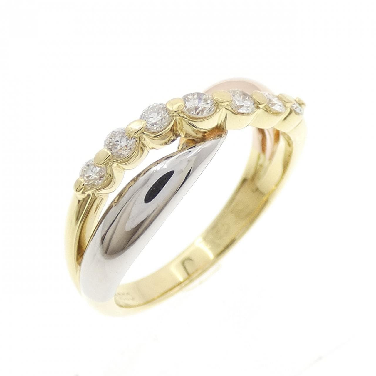 K18YG/PT900/K18PG ダイヤモンド リング 0.25CT