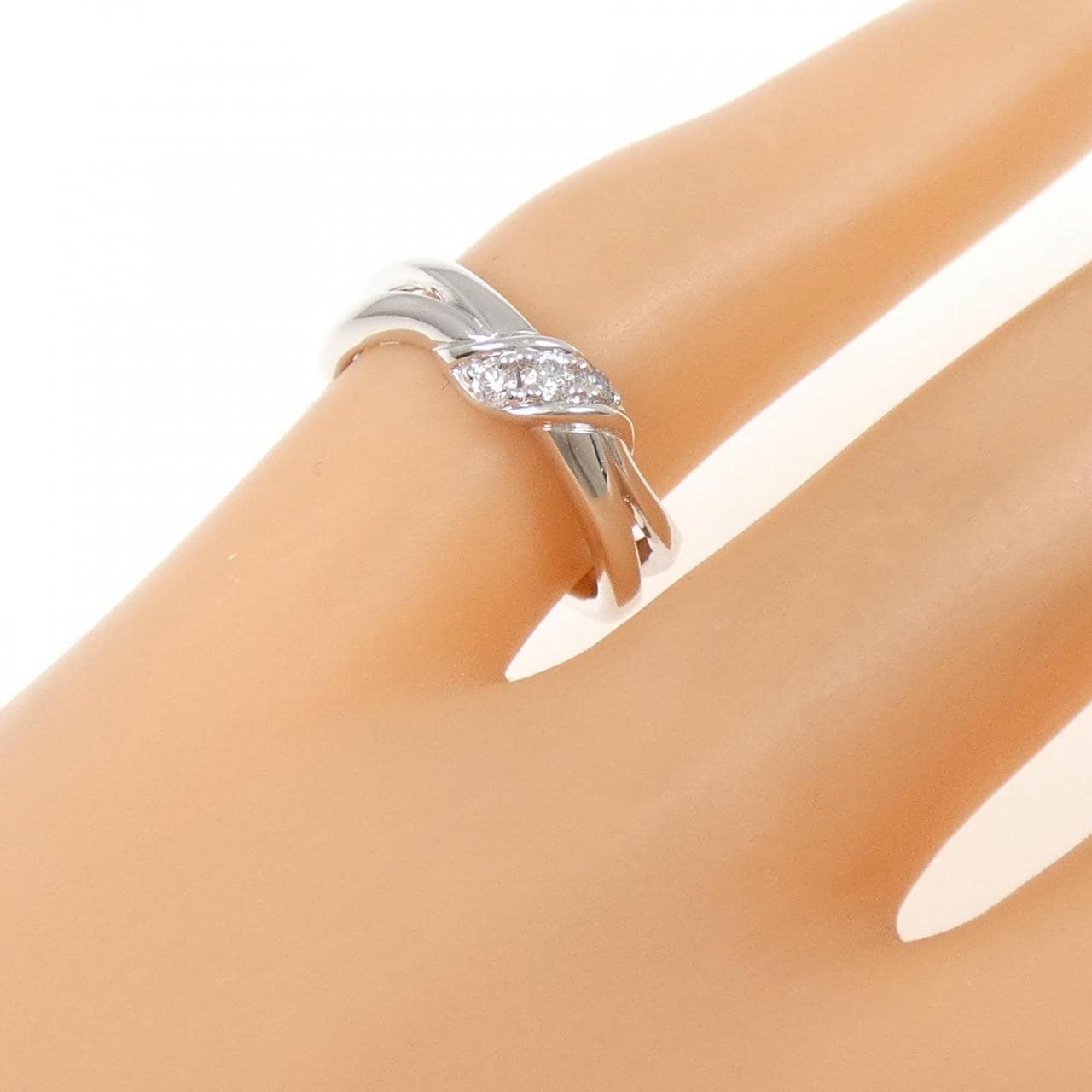 K18WG ダイヤモンド ピンキー リング 0.07CT