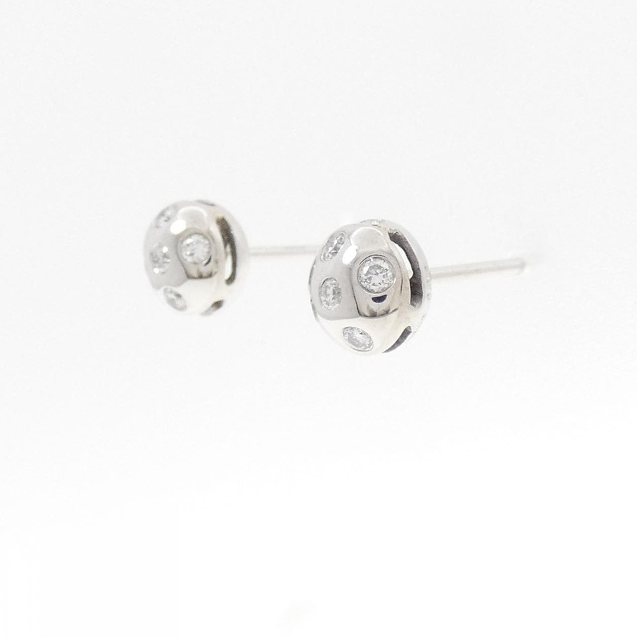 K18WG/PT900 ダイヤモンド ピアス 0.16CT