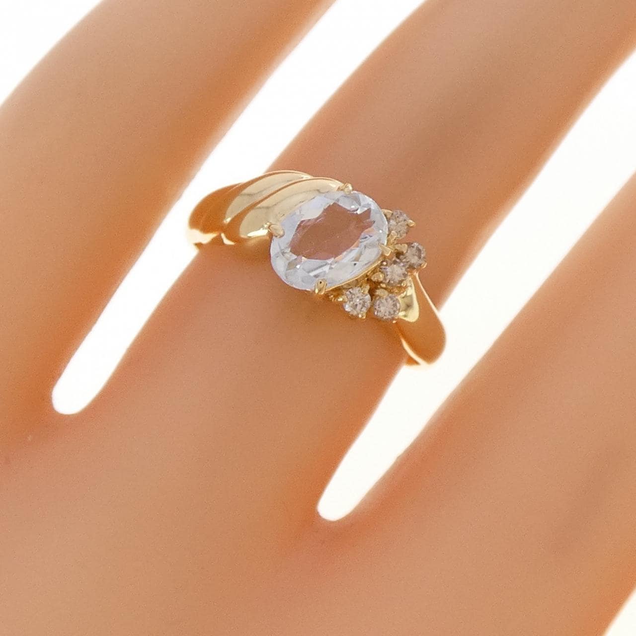 K18YG アクアマリン リング 0.60CT