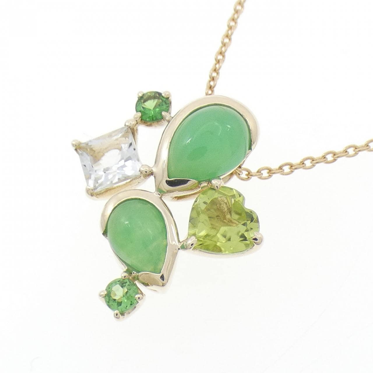 K10YG カラーストーン ネックレス