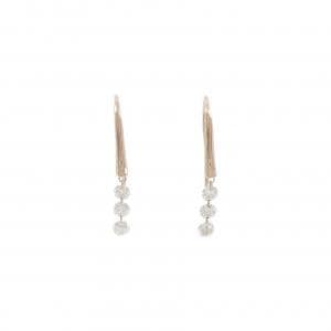 K18PG スリーストーン ダイヤモンド ピアス 0.50CT