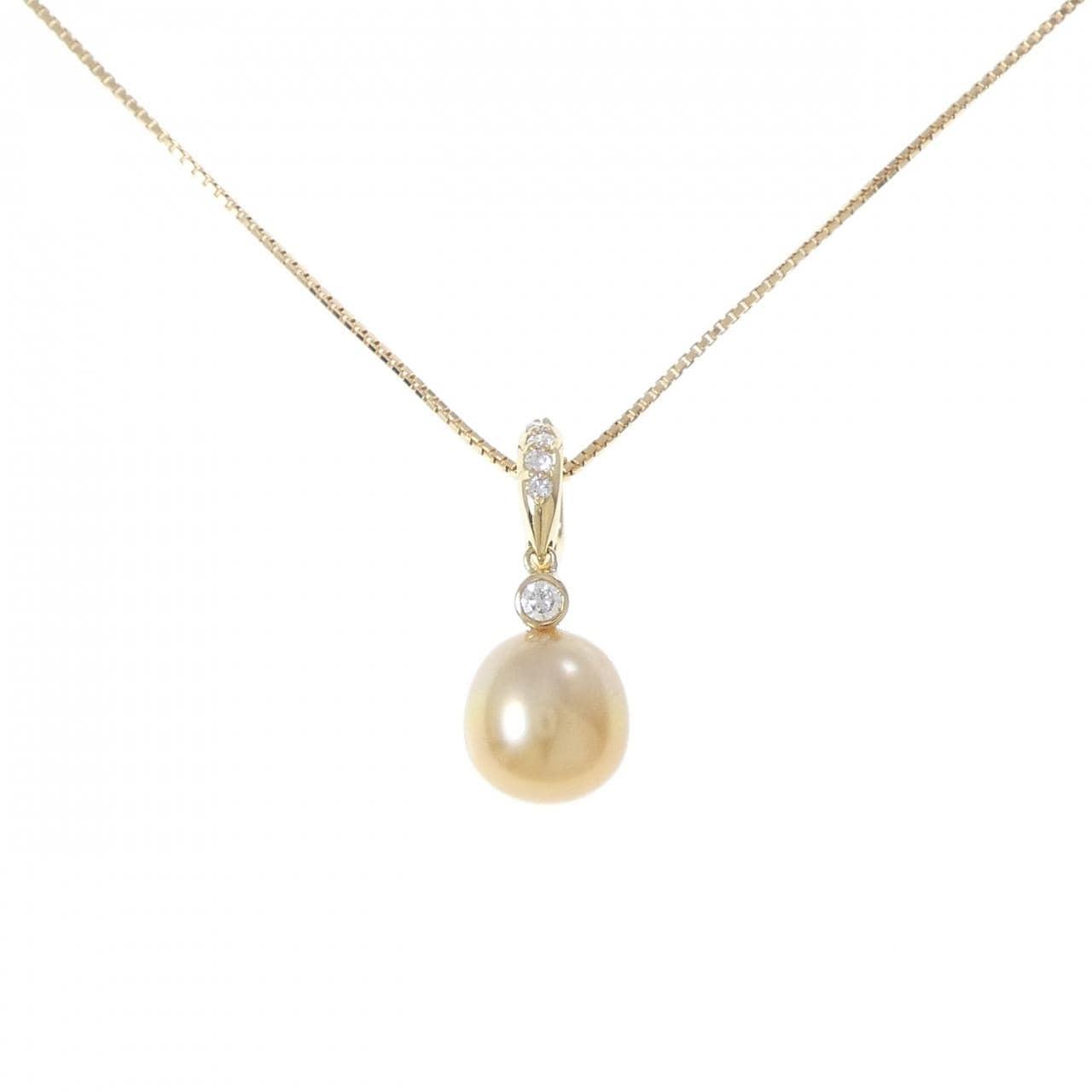 K18YG 白蝶パール ネックレス 10.6mm