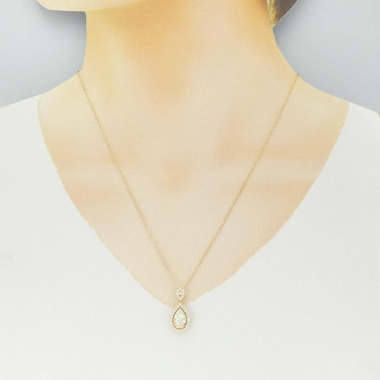 K18YG ダイヤモンド ネックレス 0.222CT