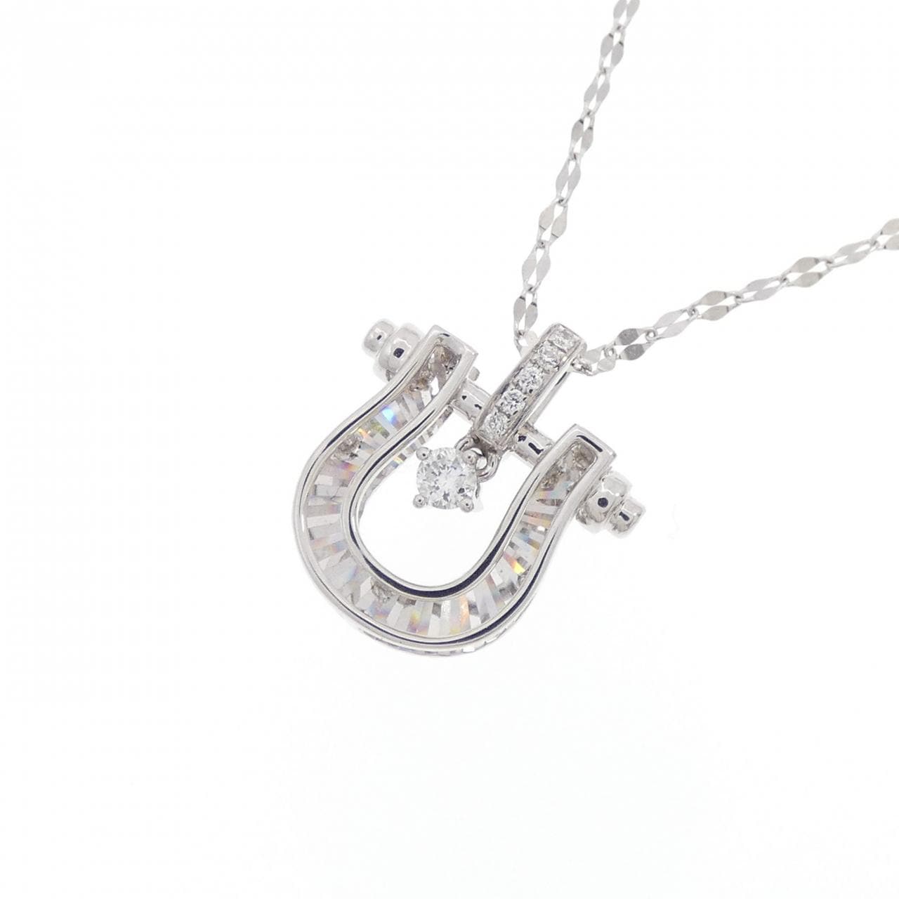 【新品】K18WG ダイヤモンド ネックレス 0.04CT