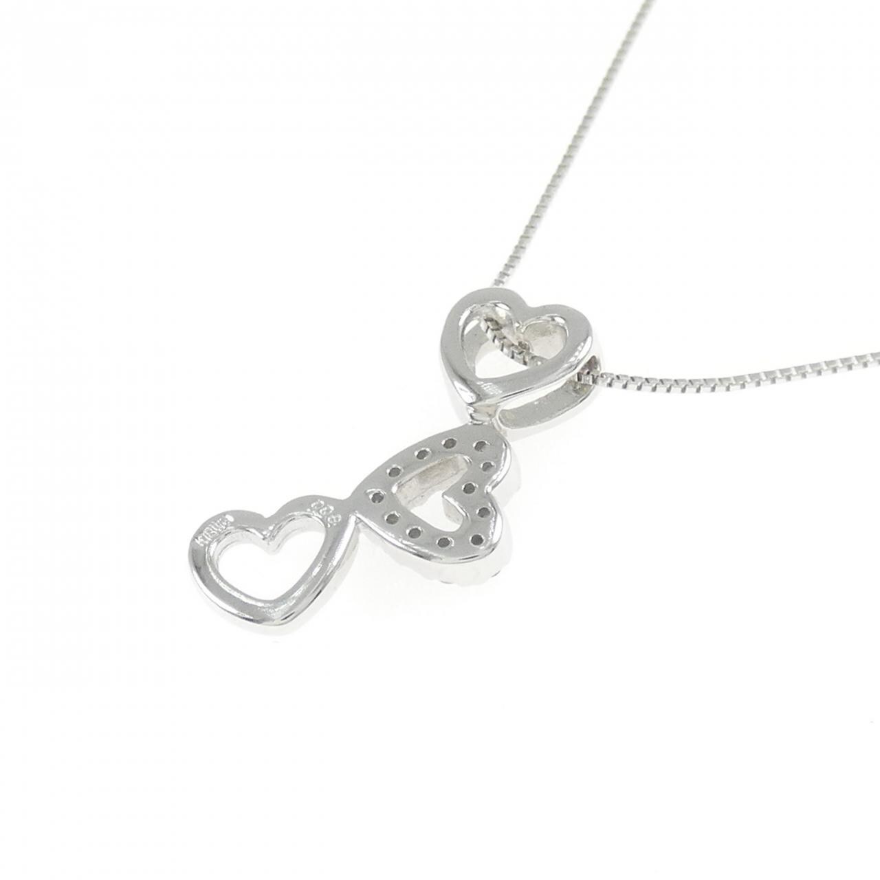 K18WG 心形钻石项链 0.08CT