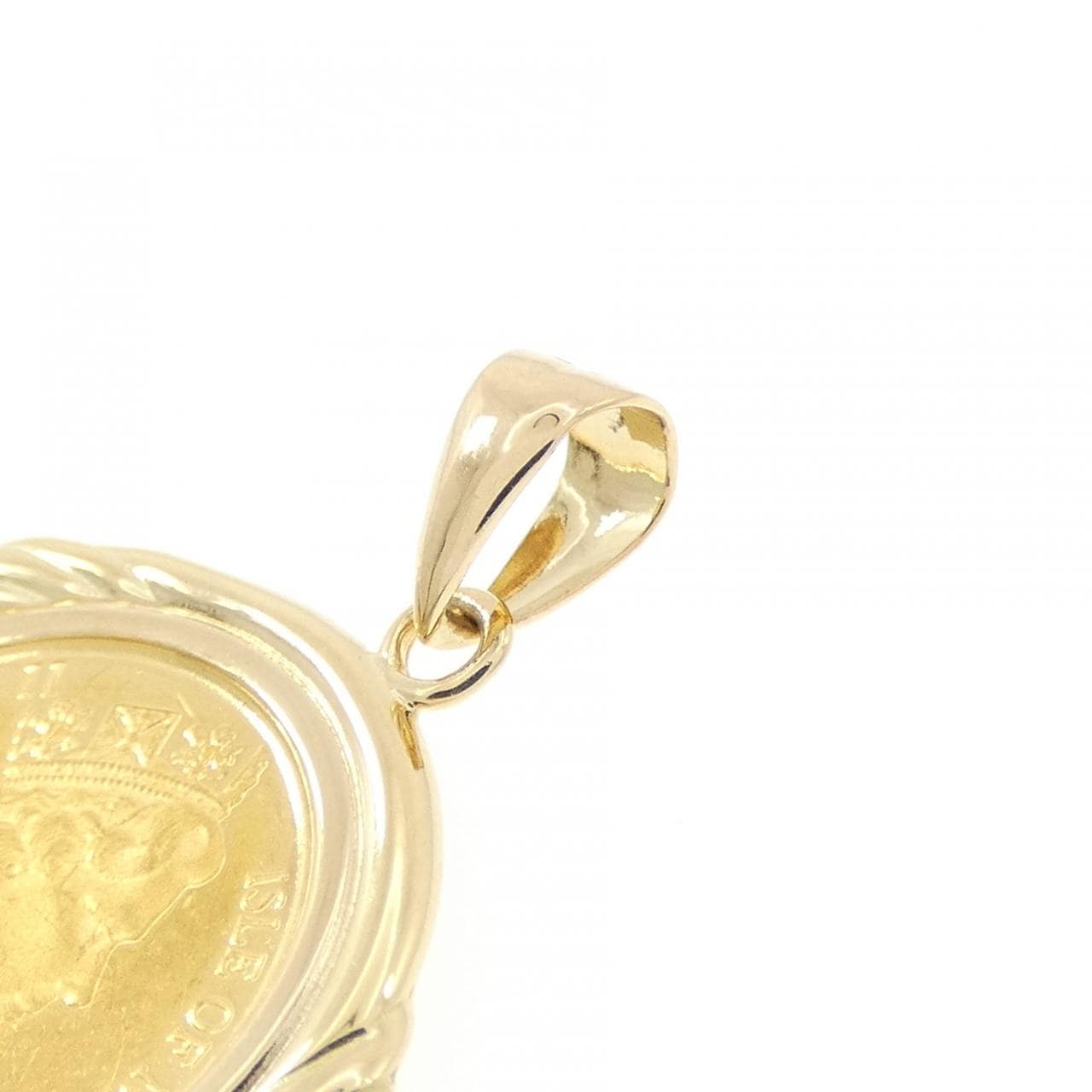 K18YG(枠) コイン ペンダント