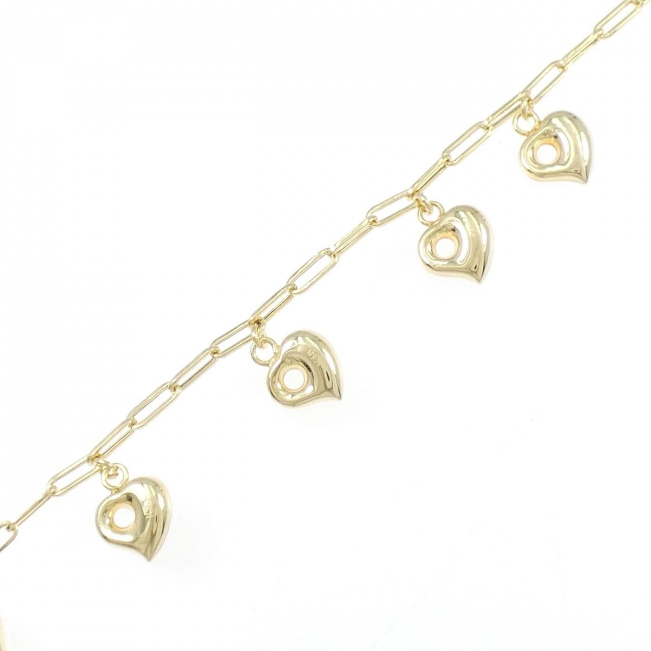 K18YG ハート ブレスレット